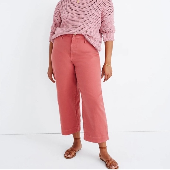 Madewell Pants - Madewell Petite Curvy Slim Emmett Wide-Leg Crop Pants New Copper Size 27 Petite